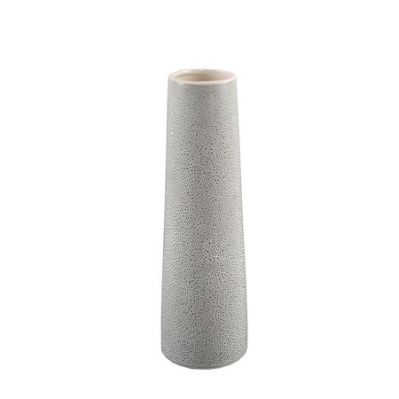 Conservatorio 14ft. H Leather Finish Ceramic Vase Planter - Grey - 4.125ft.x4.125ft.x13.375ft. CO2970926